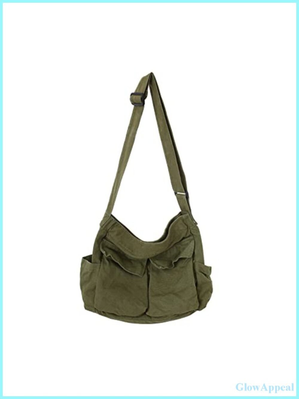 Canvas Messenger Bag Large Hobo Tote Crossbody Multiple Pockets Travel Shoulder